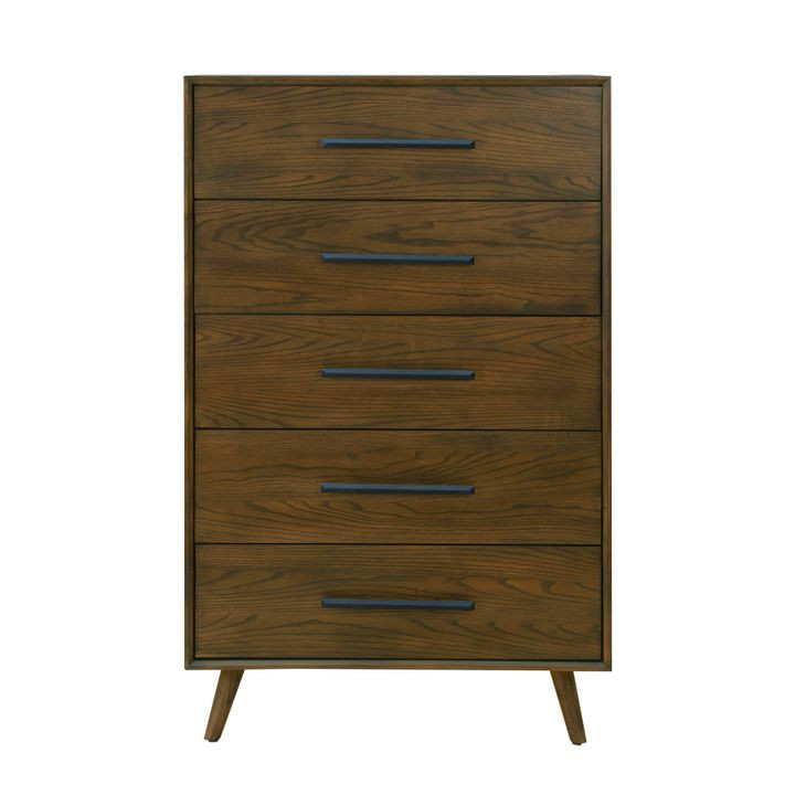 Emery Walnut 5 Drawer Chest