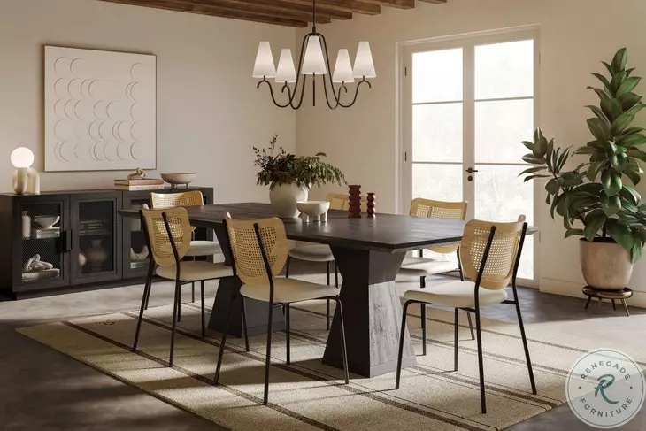 Nolan Black Wood 98" Dining Room Set