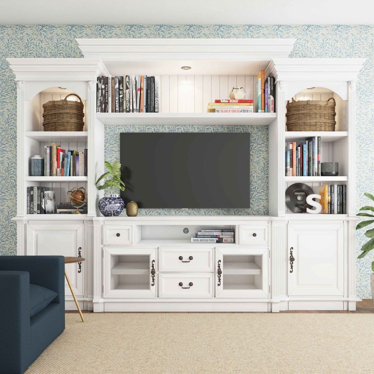 Newport White Entertainment Center for TVs up to 65"