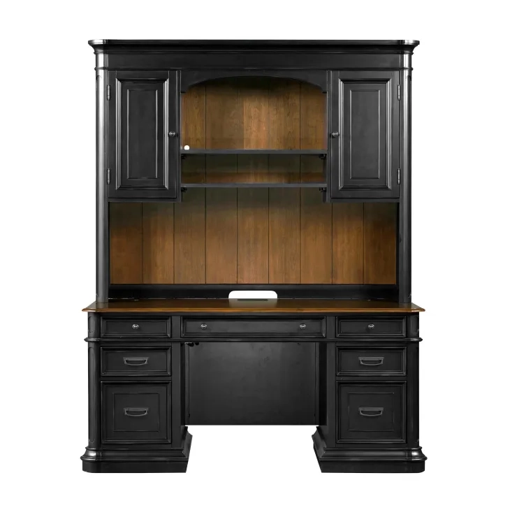 Roanoke Black Credenza With Hutch