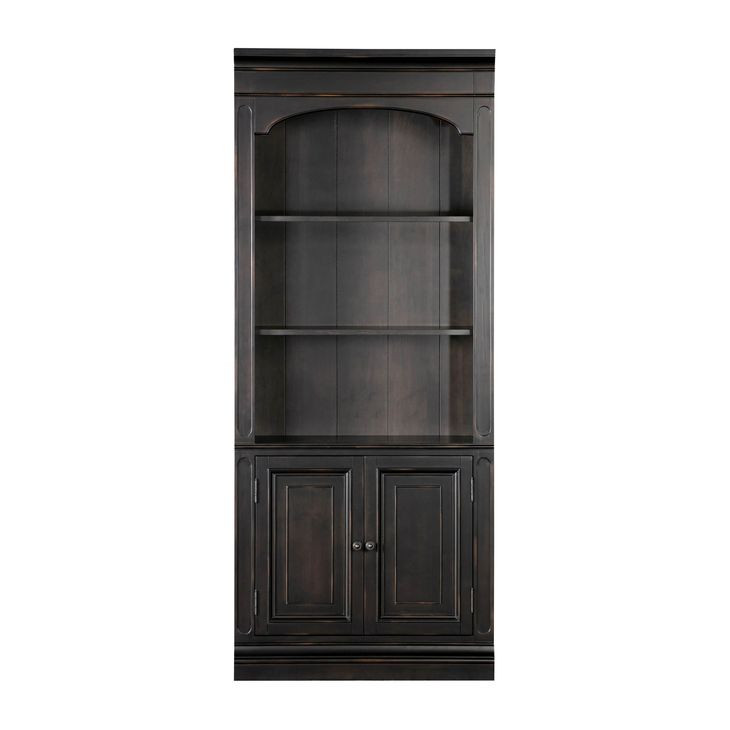 Roanoke Distressed Black Bookcase