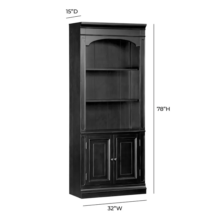 Roanoke Black Bookcase