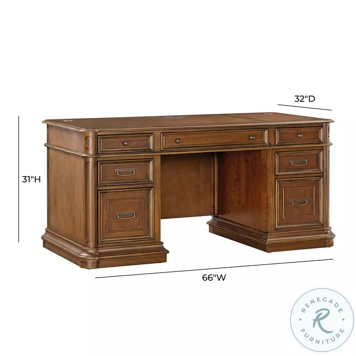 Roanoke Cherry 66" Executive Desk