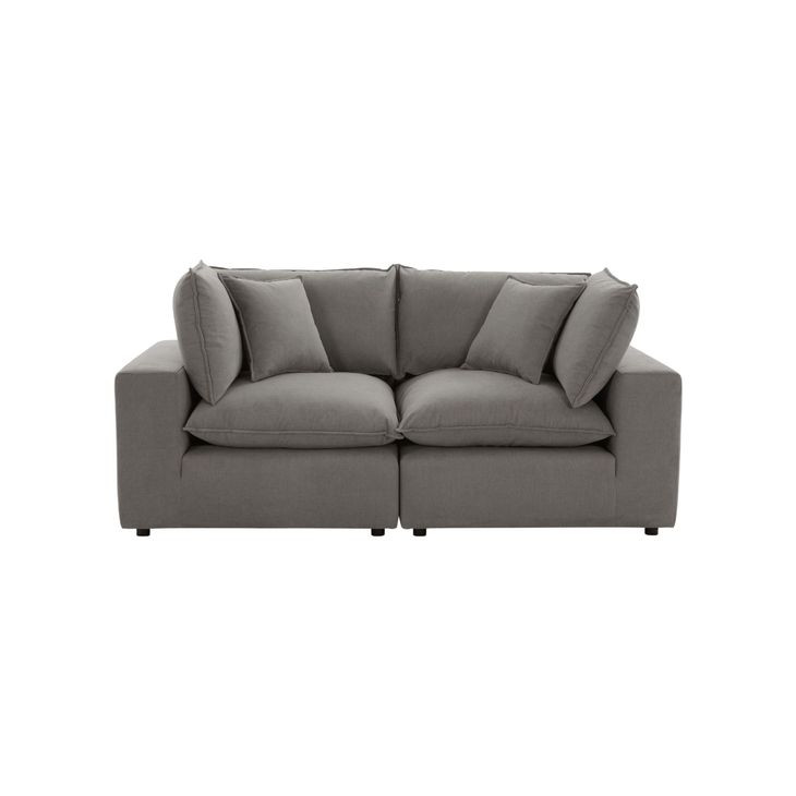 Cali Slate Performance Fabric Modular Loveseat