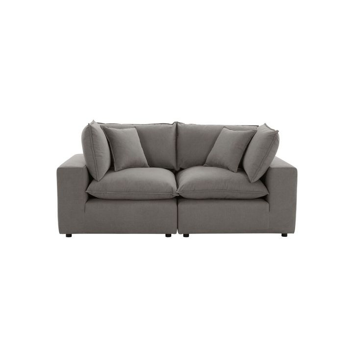 Cali Slate Performance Fabric Modular Loveseat