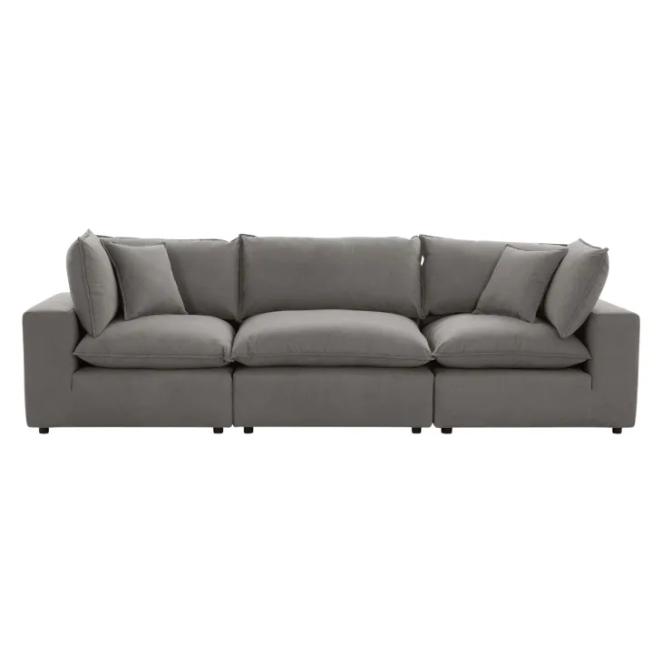 Cali Slate Performance Fabric Modular 120" Sofa