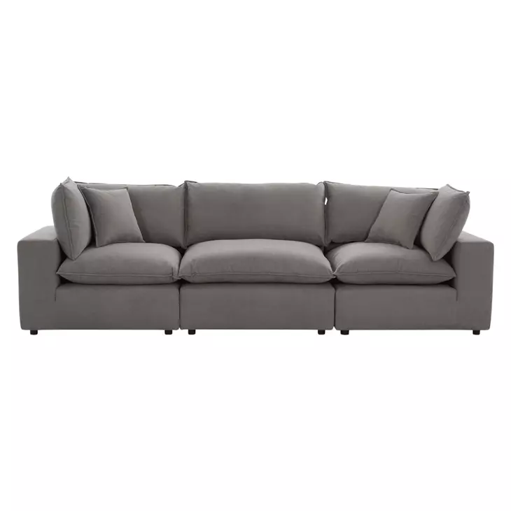 Cali Slate Performance Fabric Modular 120" Sofa