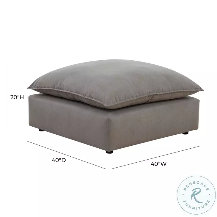 Cali Slate Performance Fabric Ottoman