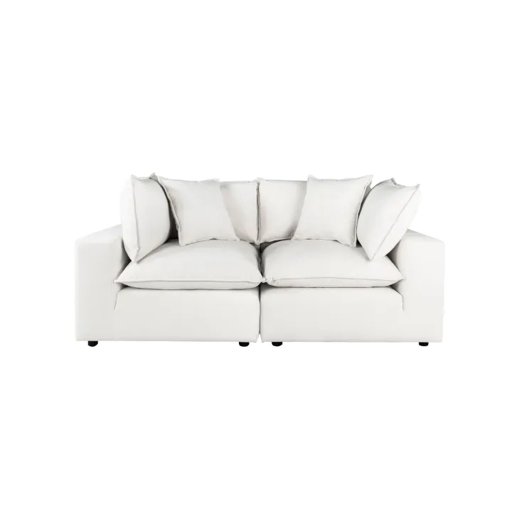 Cali Pearl Performance Fabric Modular 80" Loveseat