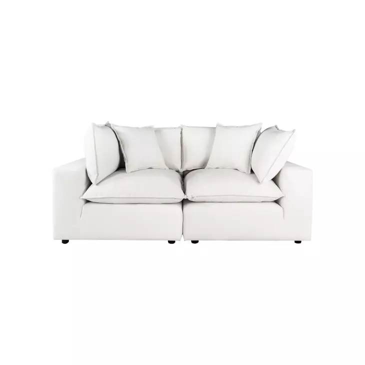 Cali Pearl Performance Fabric Modular 80" Loveseat