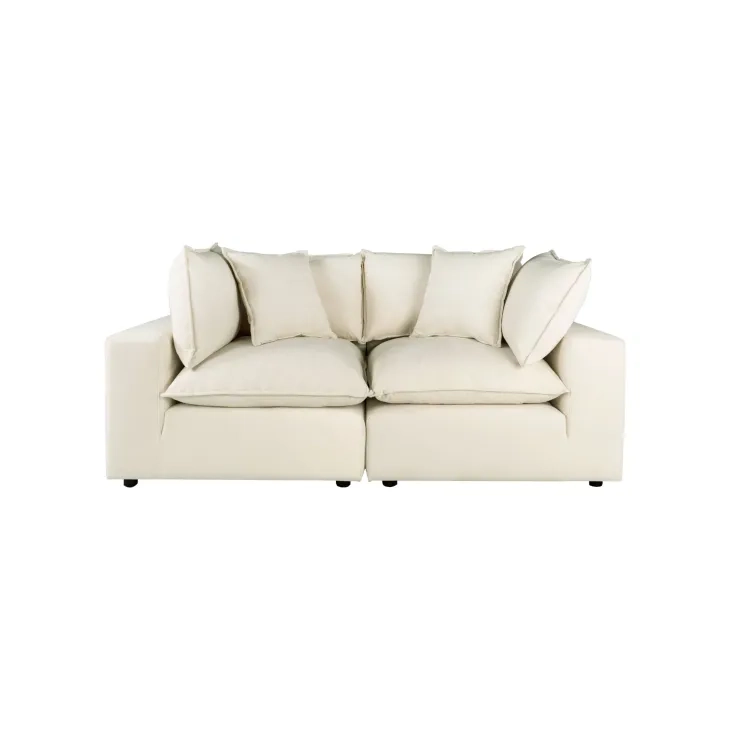 Cali Natural Performance Fabric Modular 80" Loveseat