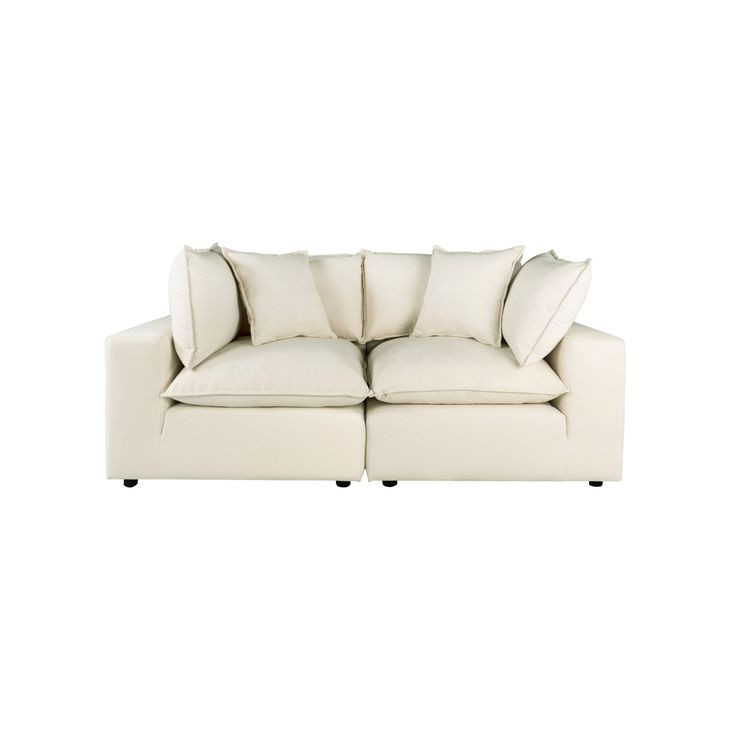 Cali Natural Performance Fabric Modular 80" Loveseat