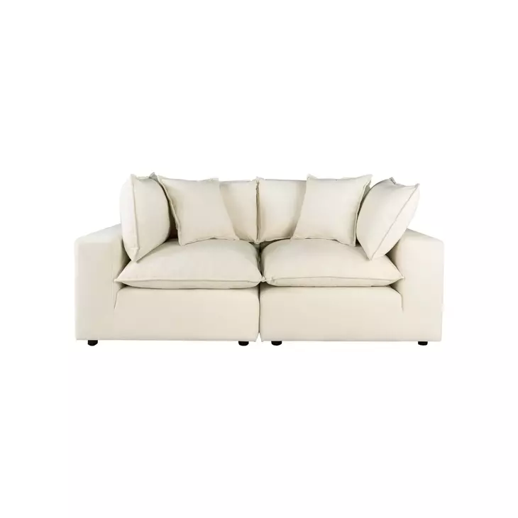 Cali Natural Performance Fabric Modular 80" Loveseat