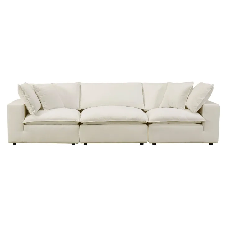 Cali Natural Performance Fabric Modular 120" Sofa