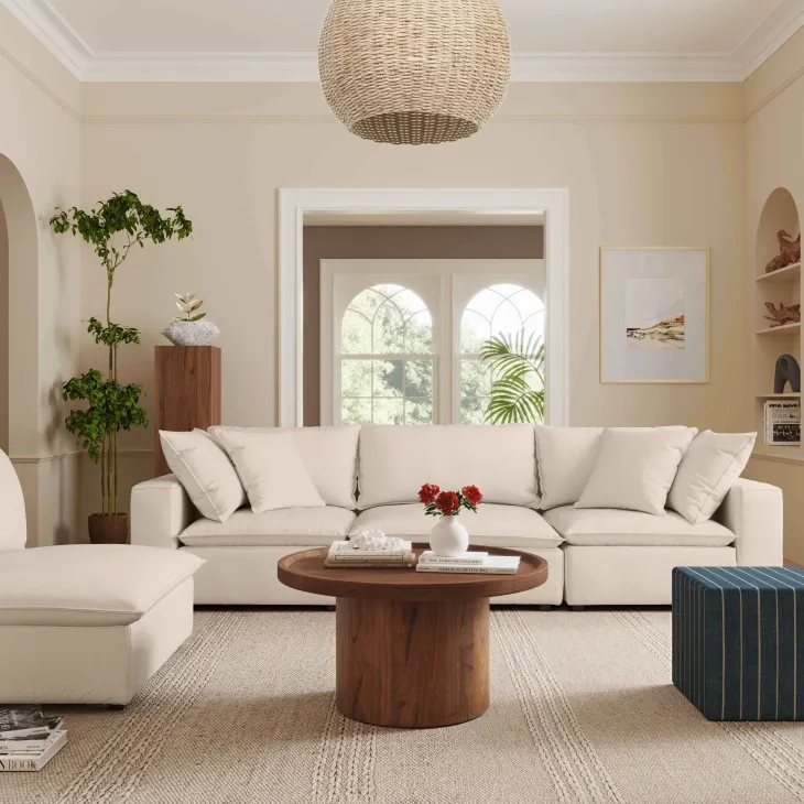 Cali Natural Performance Fabric Modular 120" Sofa