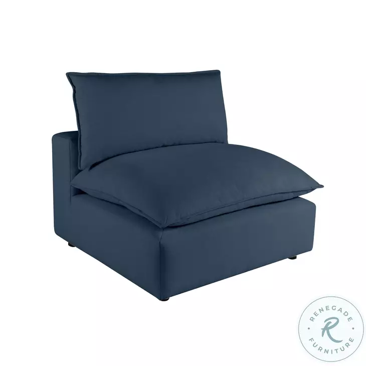 Cali Navy Performance Fabric Modular L-Sectional