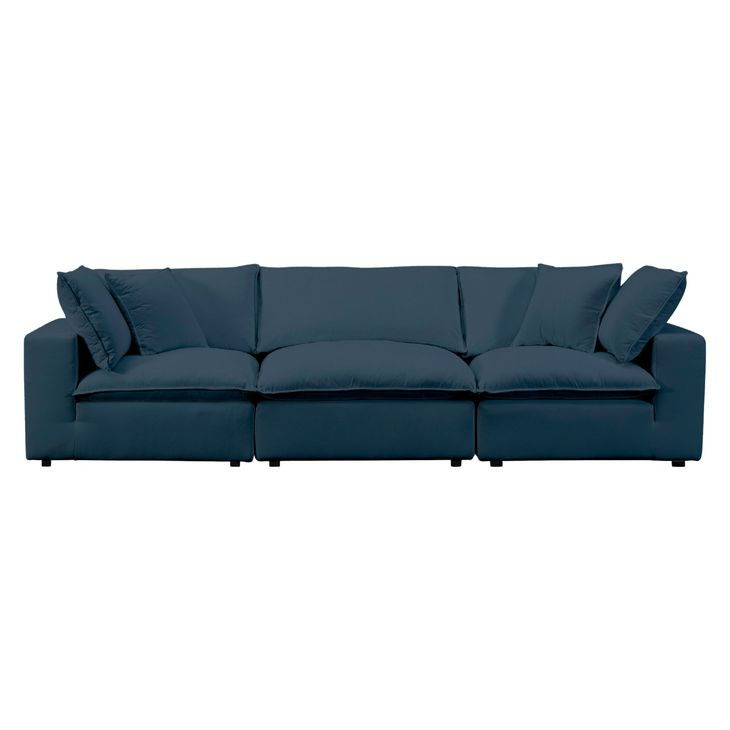 Cali Navy Performance Fabric Modular 120" Sofa