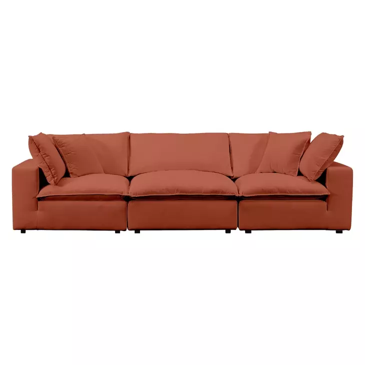 Cali Rust Performance Fabric Modular 120" Sofa