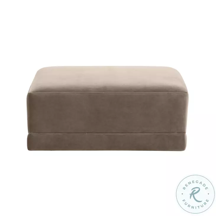 Willow Taupe Velvet Ottoman