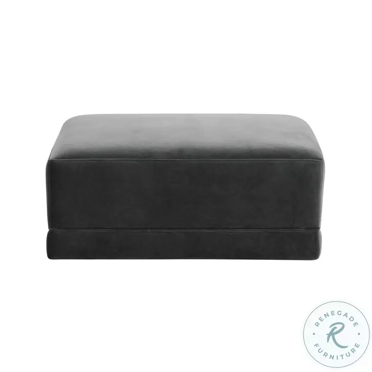 Willow Charcoal Velvet Ottoman
