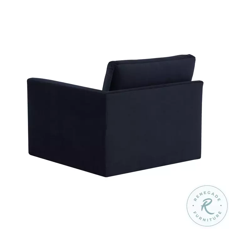 Willow Navy Velvet Modular Loveseat