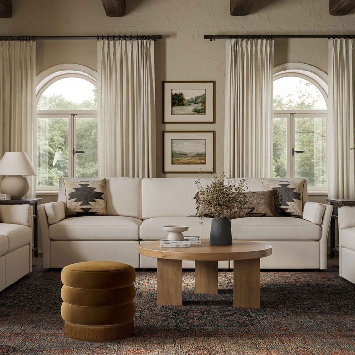 Catarina Cream Performance Fabric 106" Sofa
