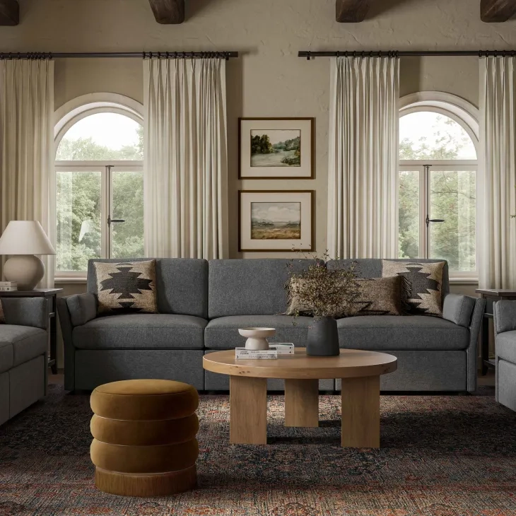 Catarina Gray Performance Fabric 106" Sofa