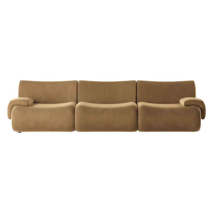 Zenith Latte Brown Velvet Modular 117" Sofa