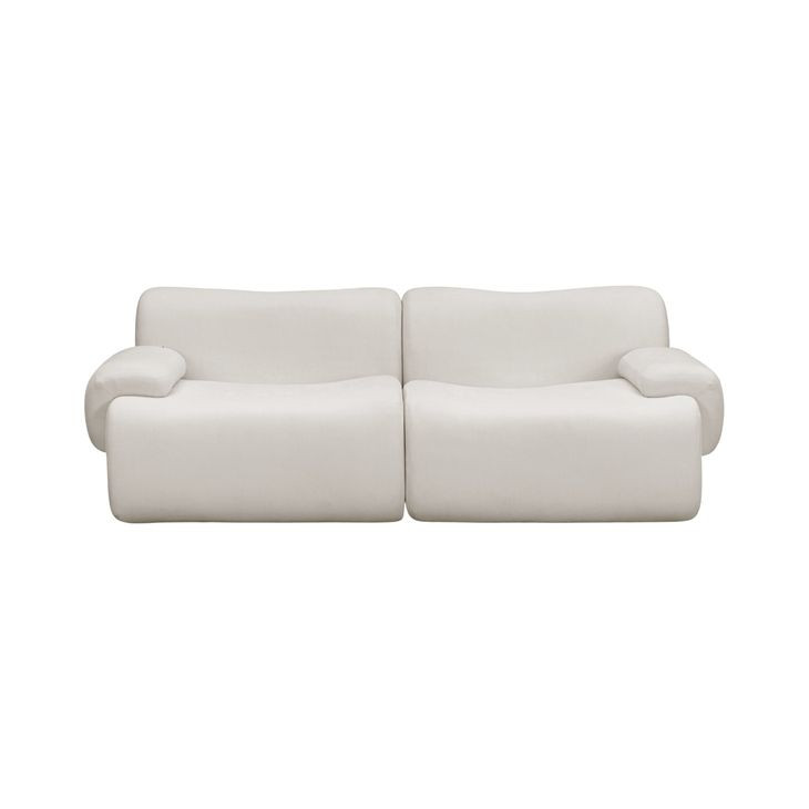 Zenith Cream Upcycled Fabric Modular Loveseat