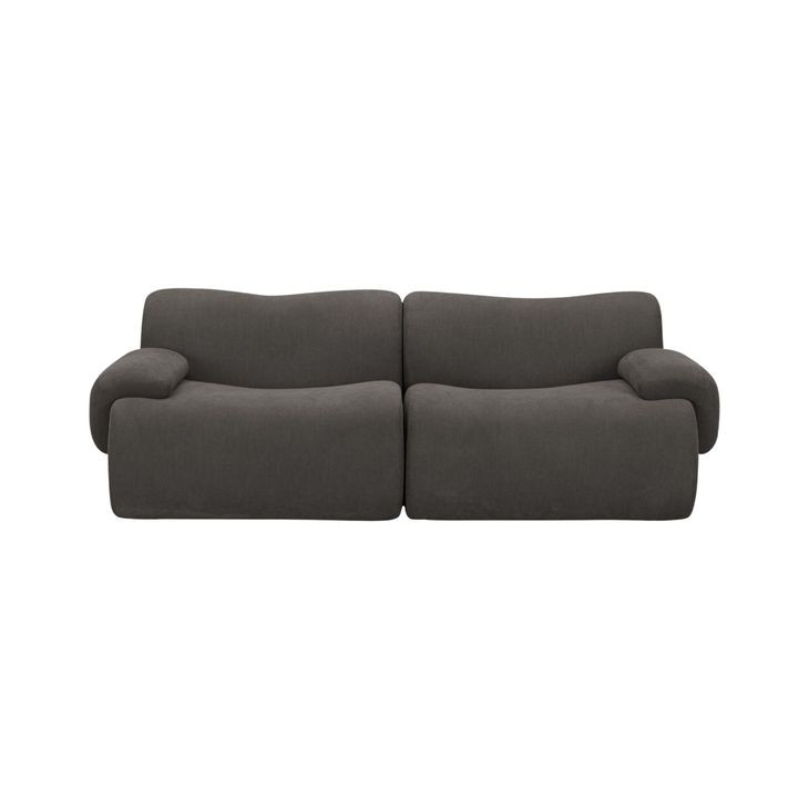 Zenith Charcoal Gray Upcycled Fabric Modular 80" Loveseat