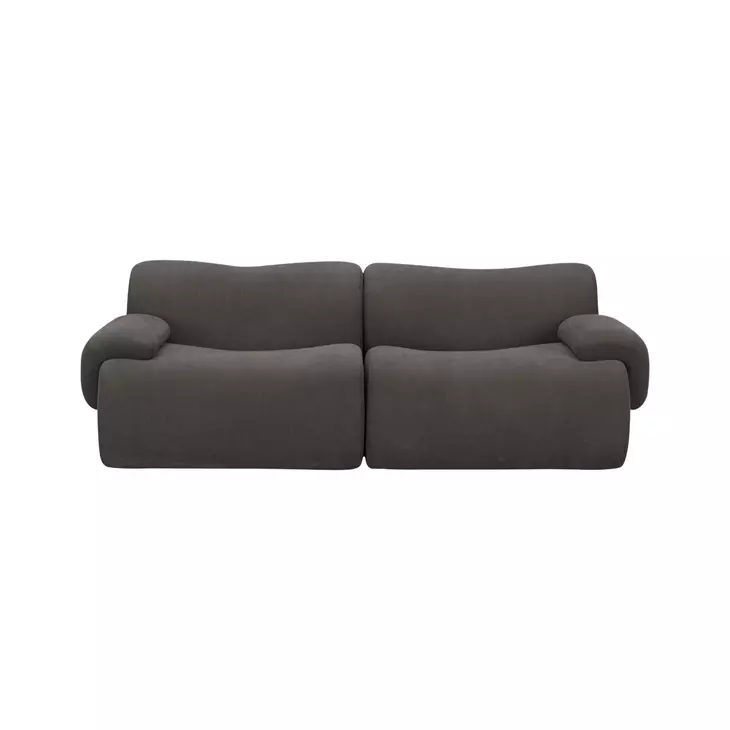 Zenith Charcoal Gray Upcycled Fabric Modular 80" Loveseat