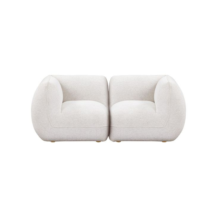 Arezza Stone White Basketweave Modular 80" Loveseat
