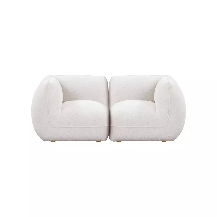 Arezza Stone White Basketweave Modular 80" Loveseat