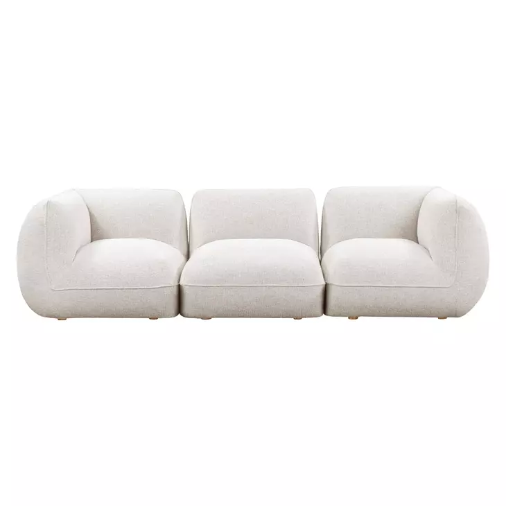Arezza Stone White Basketweave Modular 115" Sofa