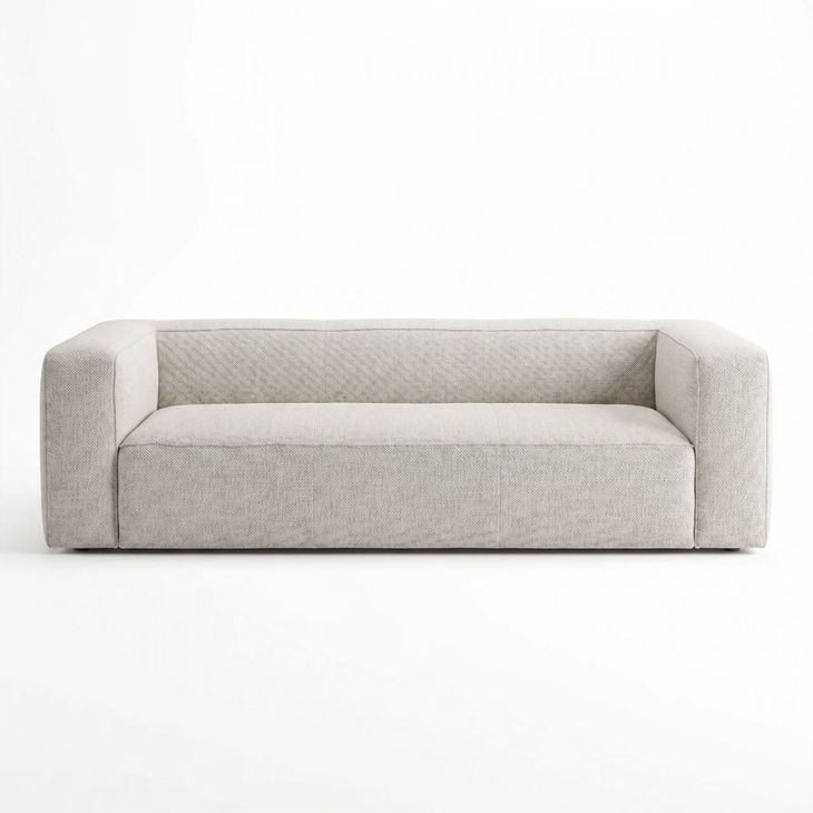 Aurora Pebble Beige Heavy Basketweave Sofa