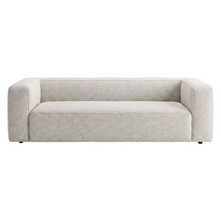 Aurora Pebble Beige Heavy Basketweave 90" Sofa