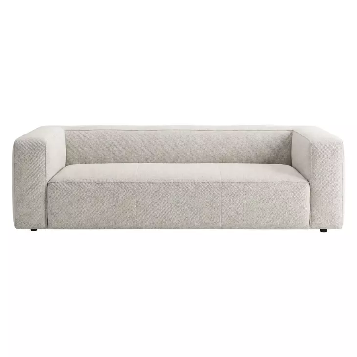 Aurora Pebble Beige Heavy Basketweave 90" Sofa