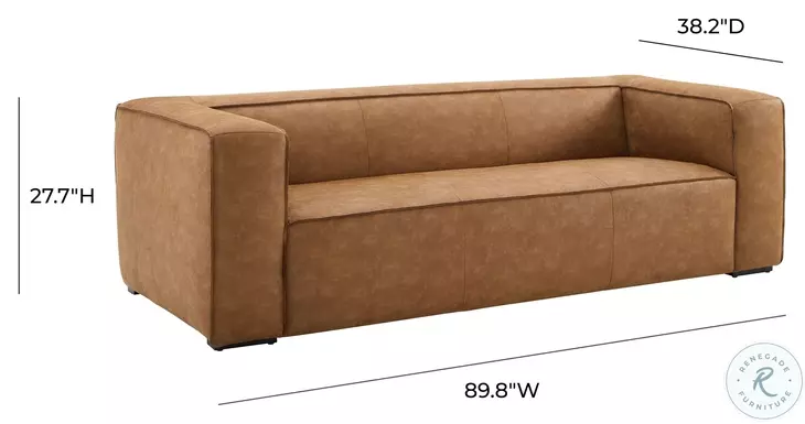 Aurora Brown 90" Sofa