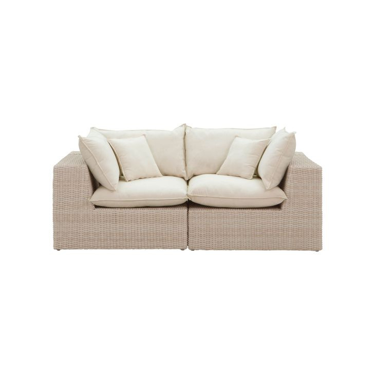 Cali Natural Wicker Outdoor Modular 80" Loveseat