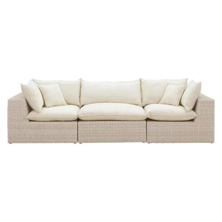 Cali Natural Wicker Outdoor Modular Sofa