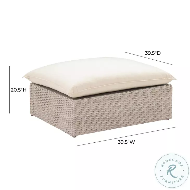 Cali Natural Wicker Outdoor Ottoman