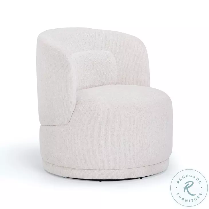 Massa Textured Beige Performance Fabric Swivel Accent Chair