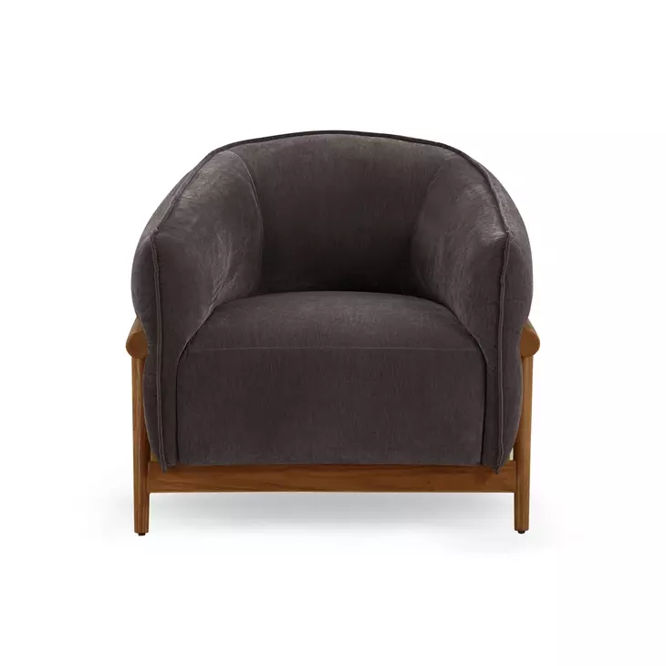Piedmont Storm Grey Upcycled Chenille Accent Chair