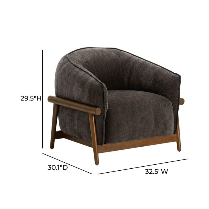 Piedmont Storm Grey Upcycled Chenille Accent Chair