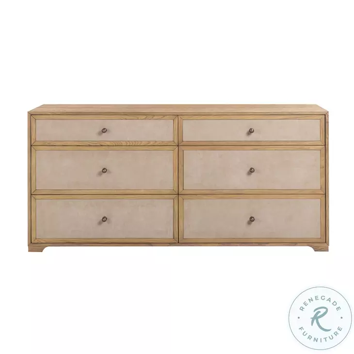 Laurentis Light Taupe Suede 6 Drawer Dresser From Renegade