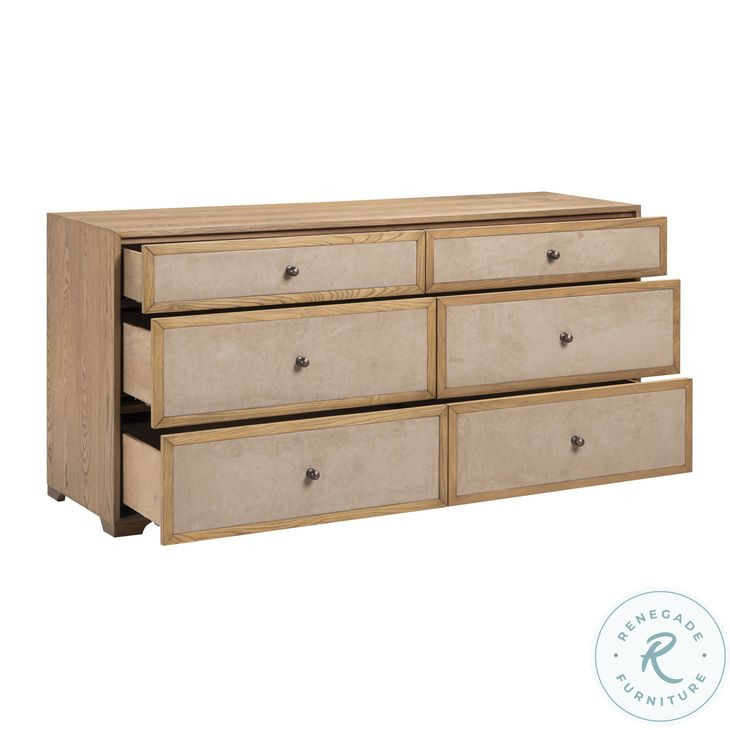 Laurentis Light Taupe Suede 6 Drawer Dresser From Renegade