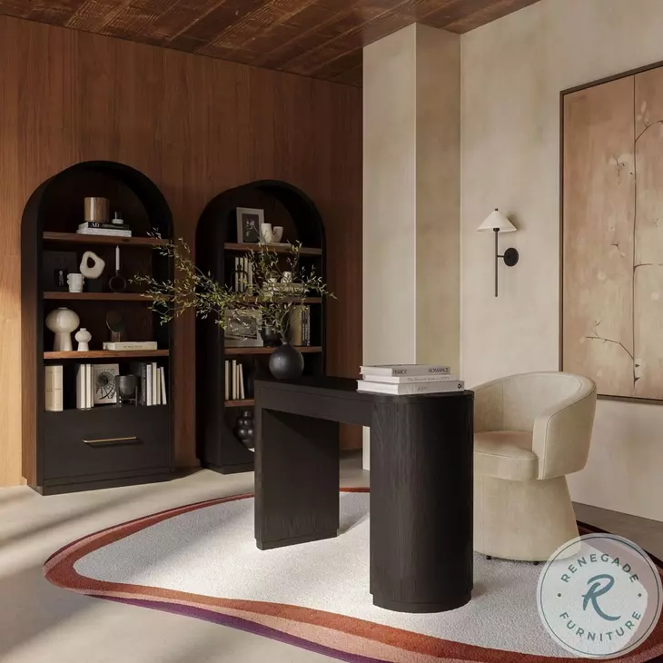 Marlow Black Wood Open Bookcase