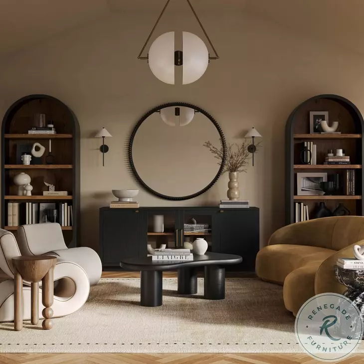 Marlow Black Wood Open Bookcase