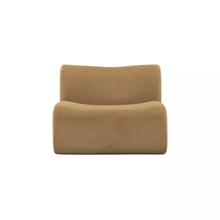 Zenith Latte Brown Velvet Armless Chair