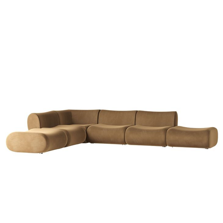 Zenith Latte Brown Velvet Modular Large L-Sectional